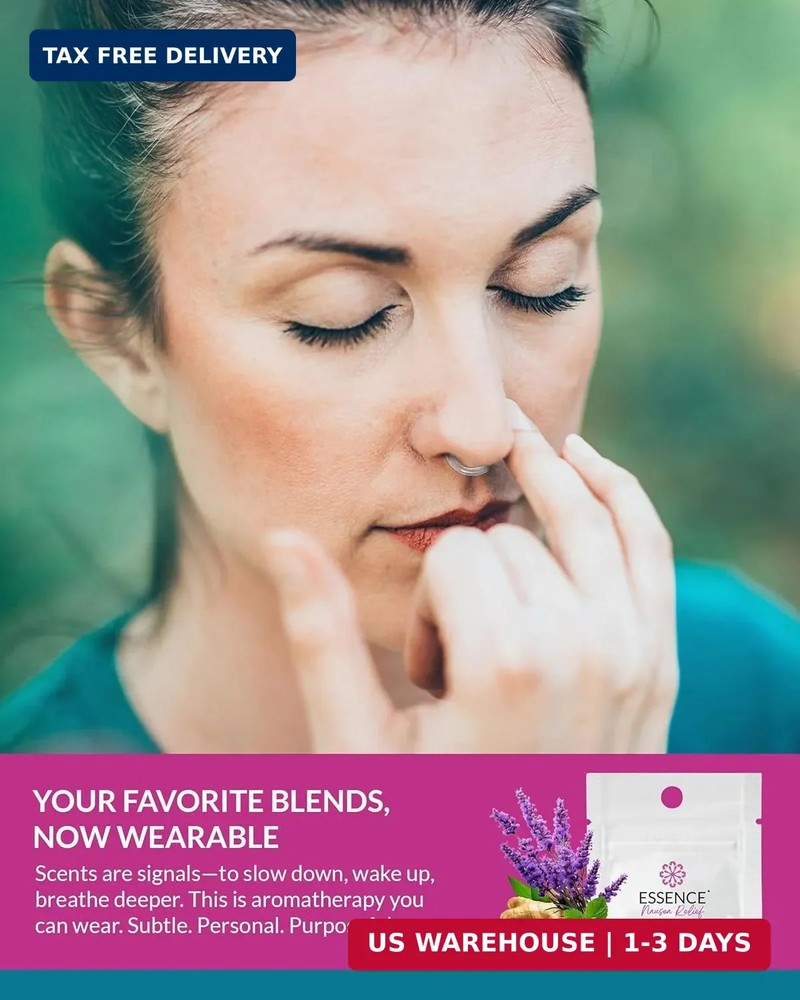 Aromatherapy Nasal Diffuser Wearable Nausea Relief 3Pack Travel Work Use