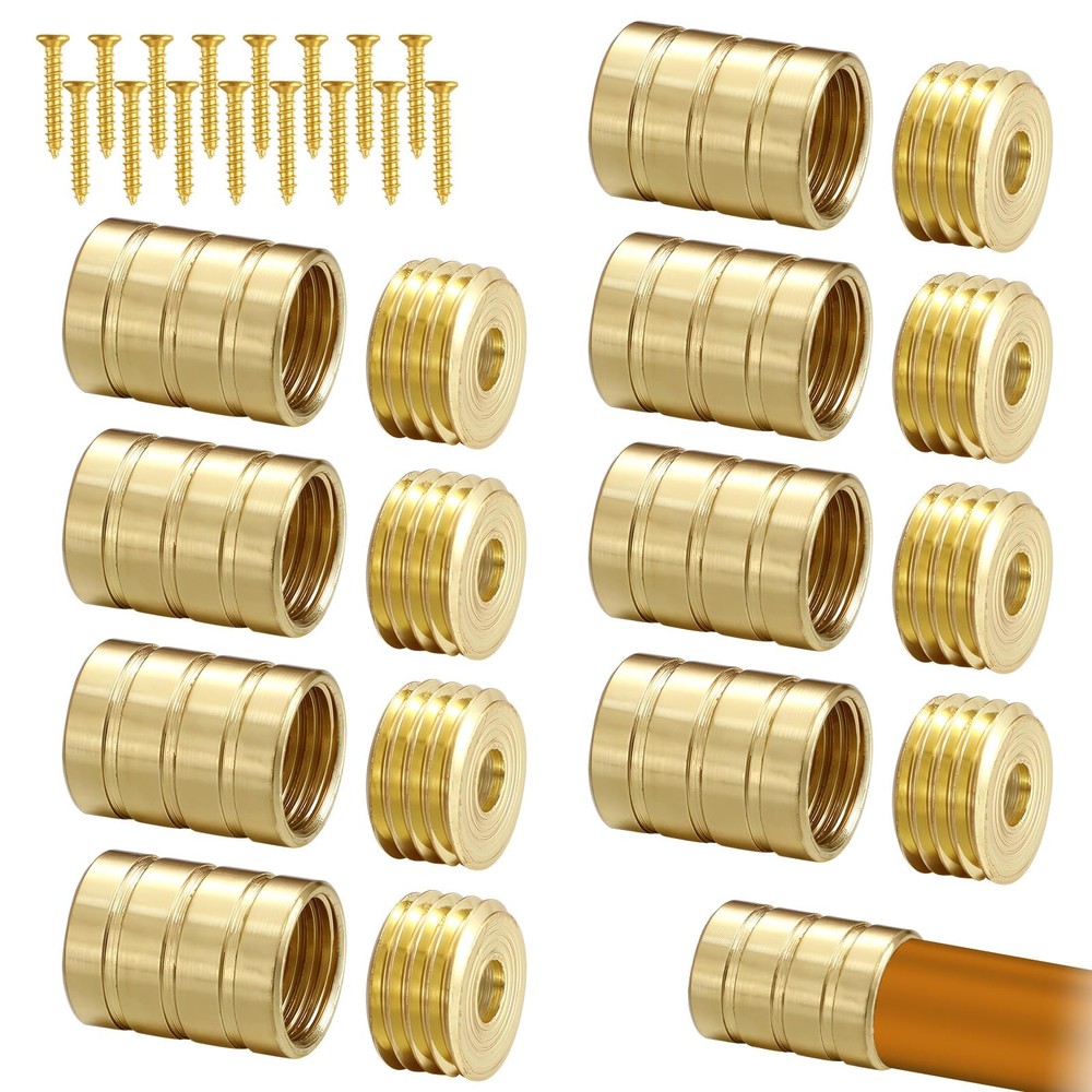 8 Pcs Inside Mount Cafe Curtain Rod Inside Mount Socket Brass Plated Brackets...