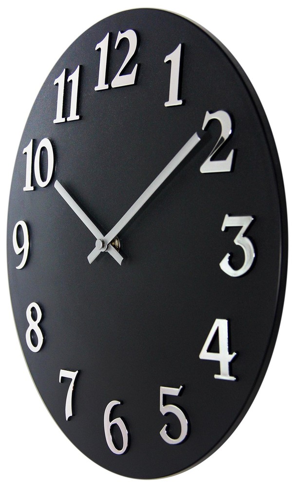 Infinity Instruments Vogue Round Black 12-inch Analog Wall Clock