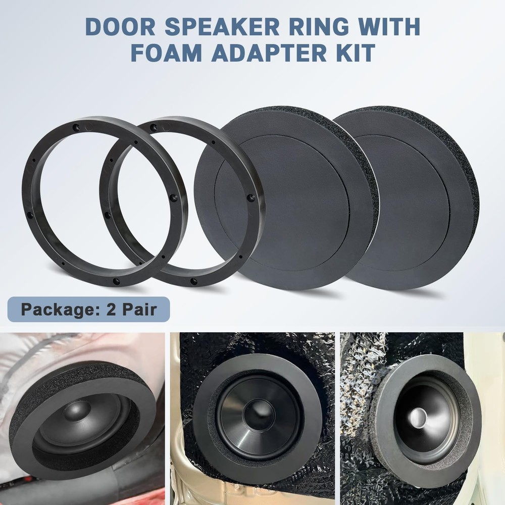 6.5 Speaker Spacer, Solid Plastic Car Door Speaker Ring Mounting Bracket with...