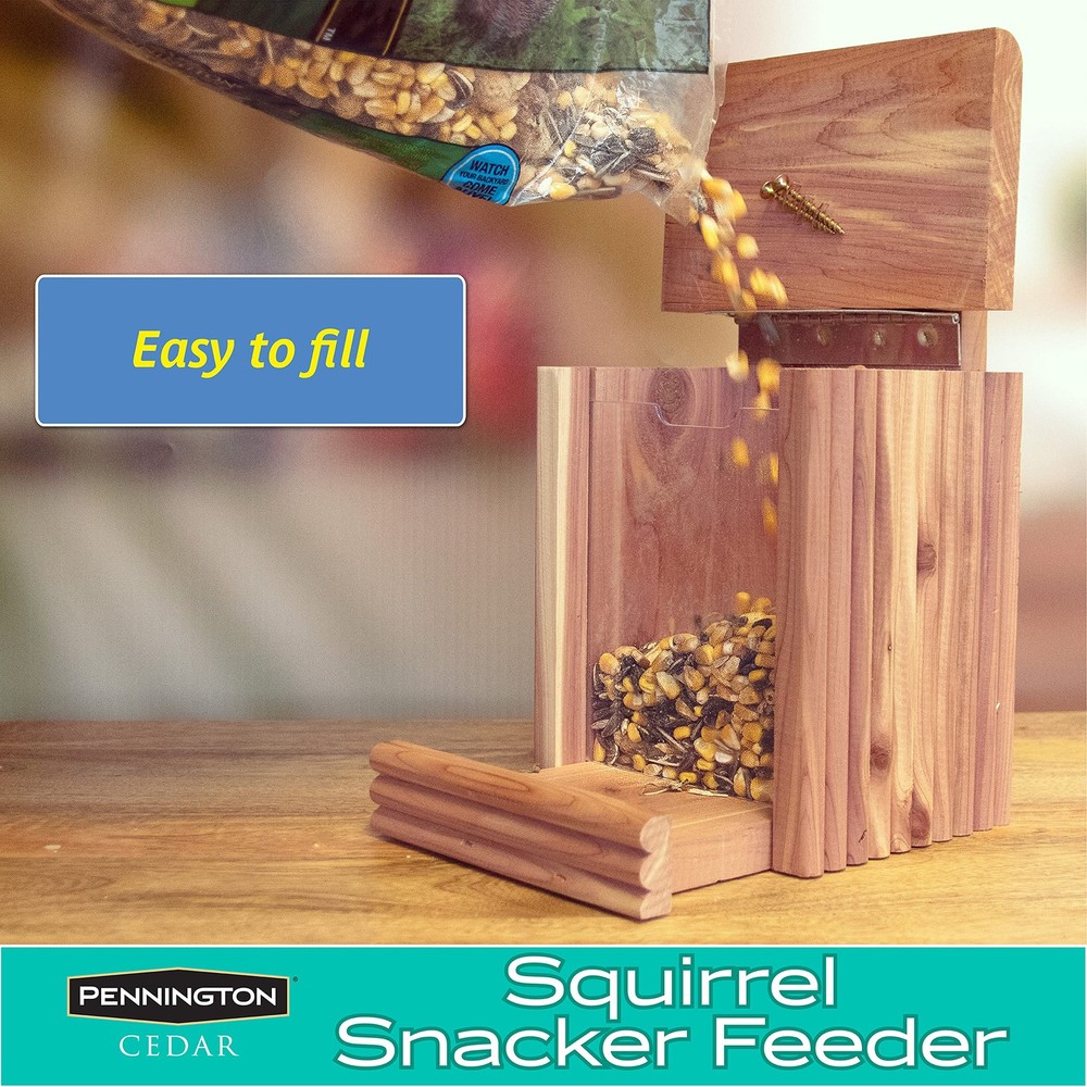 Pennington Cedar Squirrel Snacker Feeder, 2.75 LB Pounds Capacity,