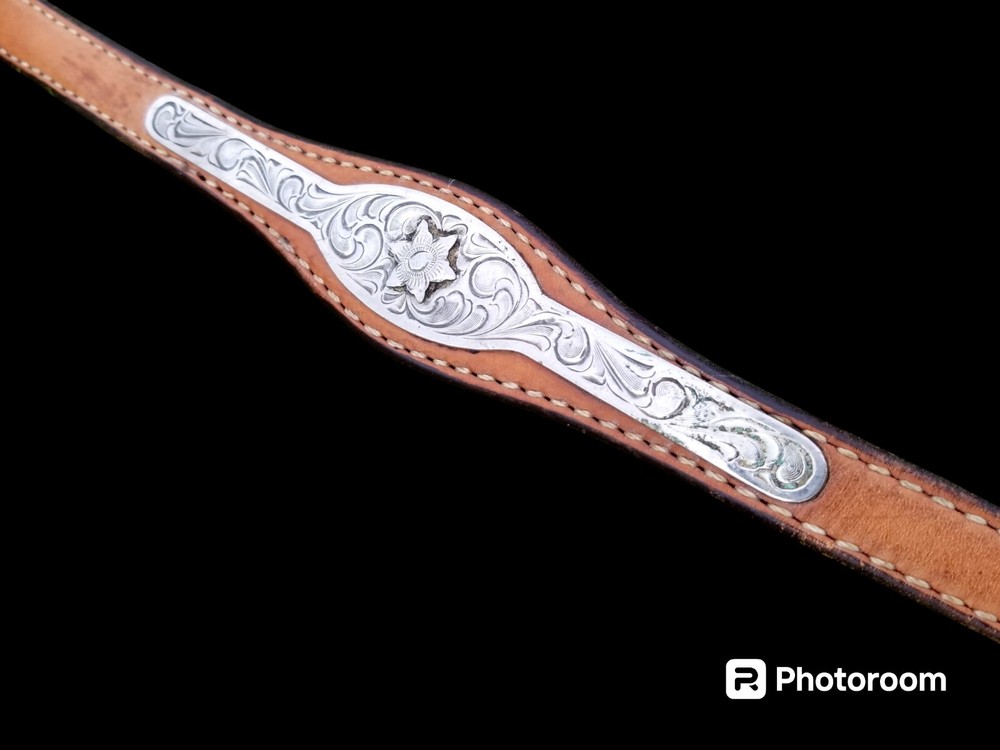 Circle Y Breast Collar Raised Silver
