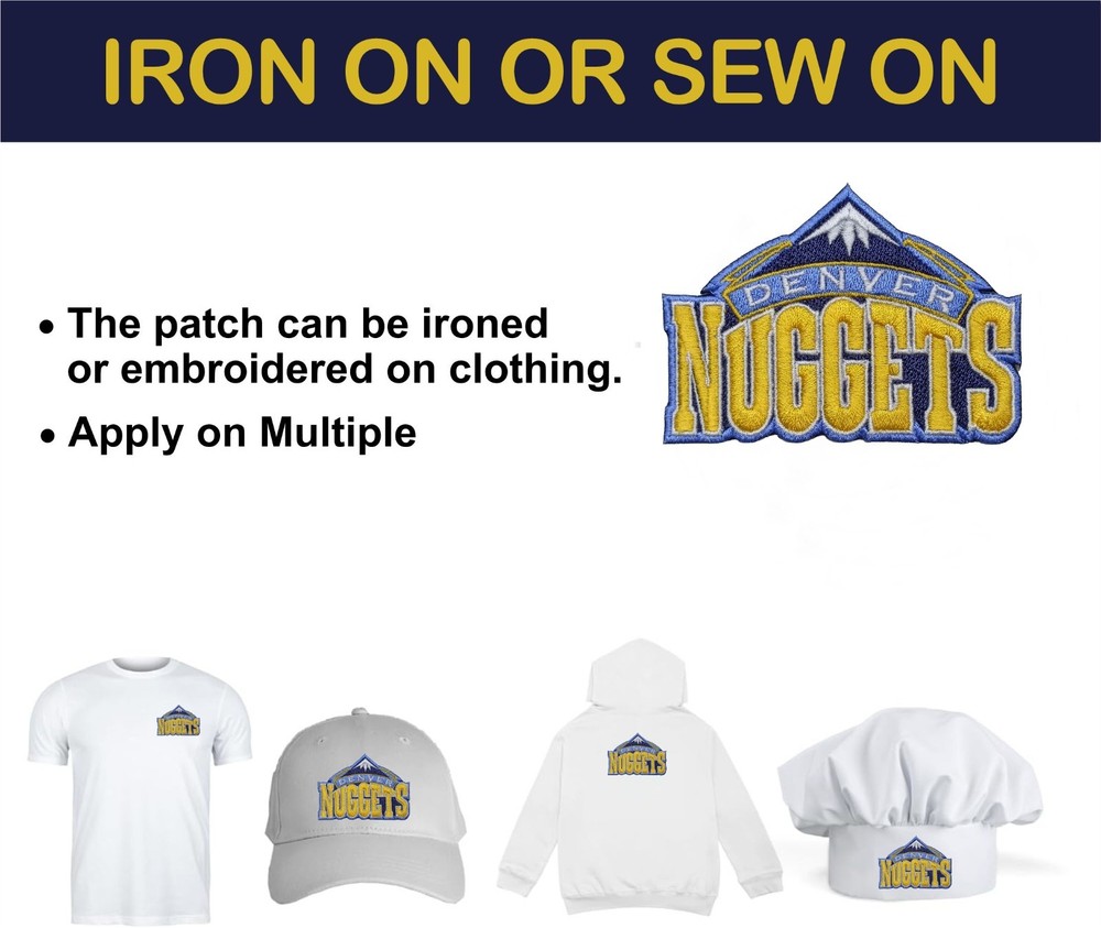 Denver Nuggets NBA Team Logo Iron On Patch - Sew Patch - Embroidered Patch
