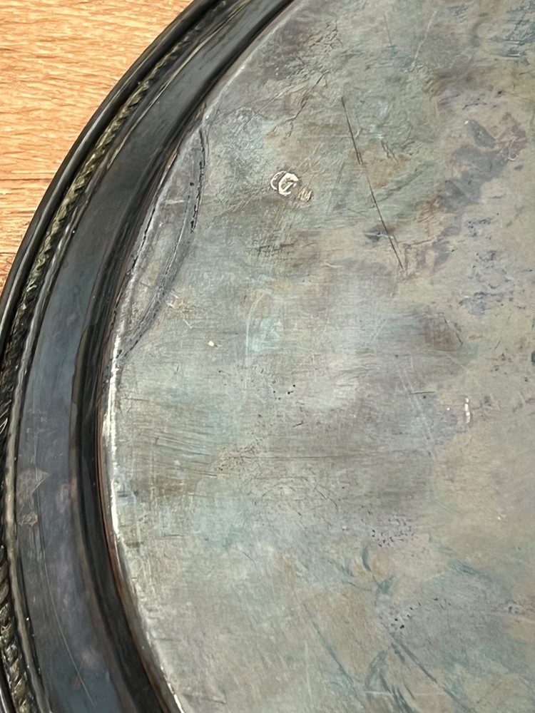 Castleton International Silver Company #671 12.25” Serving Tray, Round, Engraved