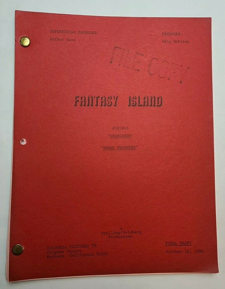 FANTASY ISLAND / Worley Thorne 1980 TV Script, "Crescendo/Three Feathers"