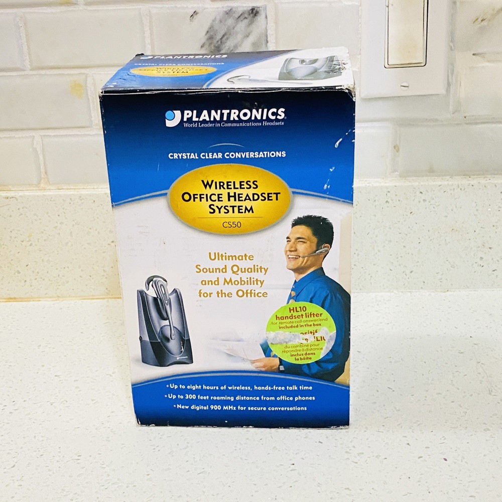 Plantronics CS50 Wireless Office Headset System Tested Works Nice Condition