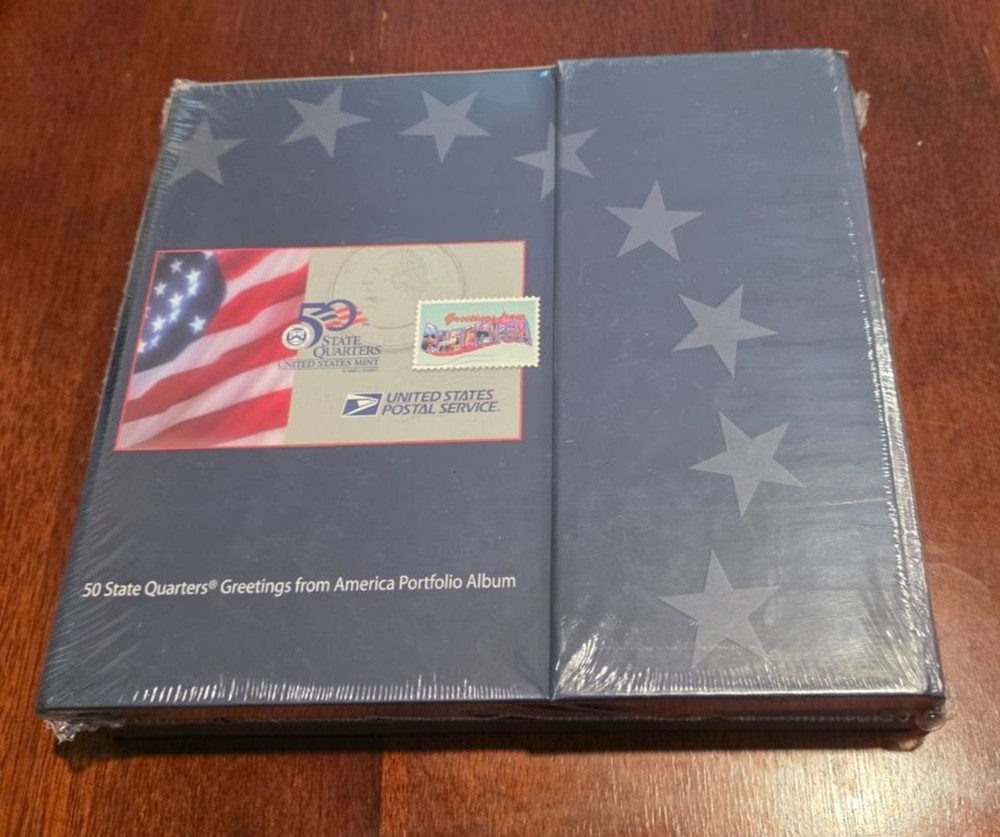 50 State Quarters Greetings America Stamp Portfolio ALBUM ONLY