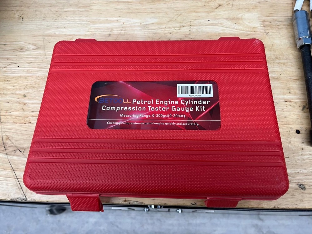 Solid Brass 8-Piece Compression Tester Kit with Triple Range Gauge - Durable