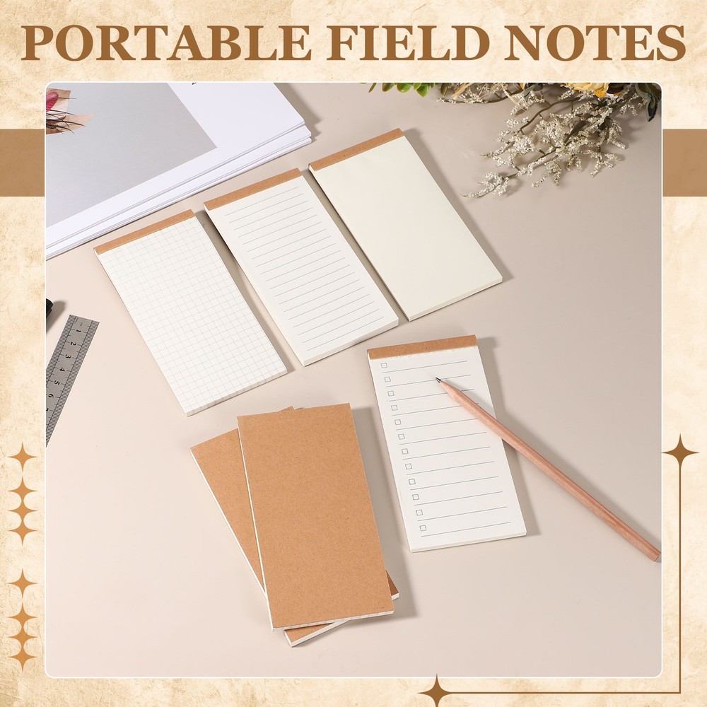 4 Pcs Small Notepads Portable Field Notes for Work Office,Grid