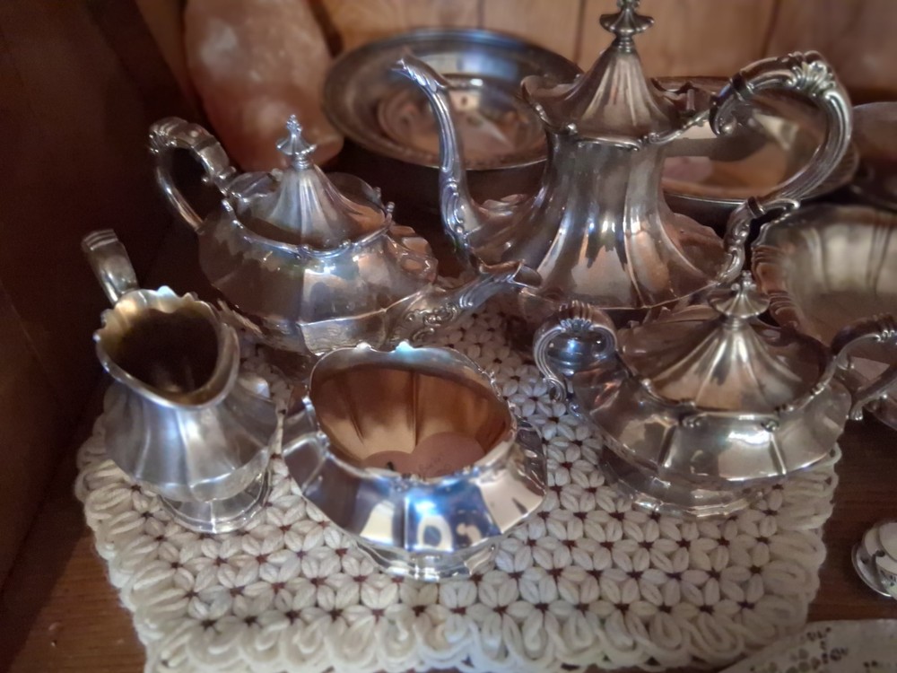 5 Pc Vintage Silver Plate Reed & Barton Victorian Tea & Coffee Set