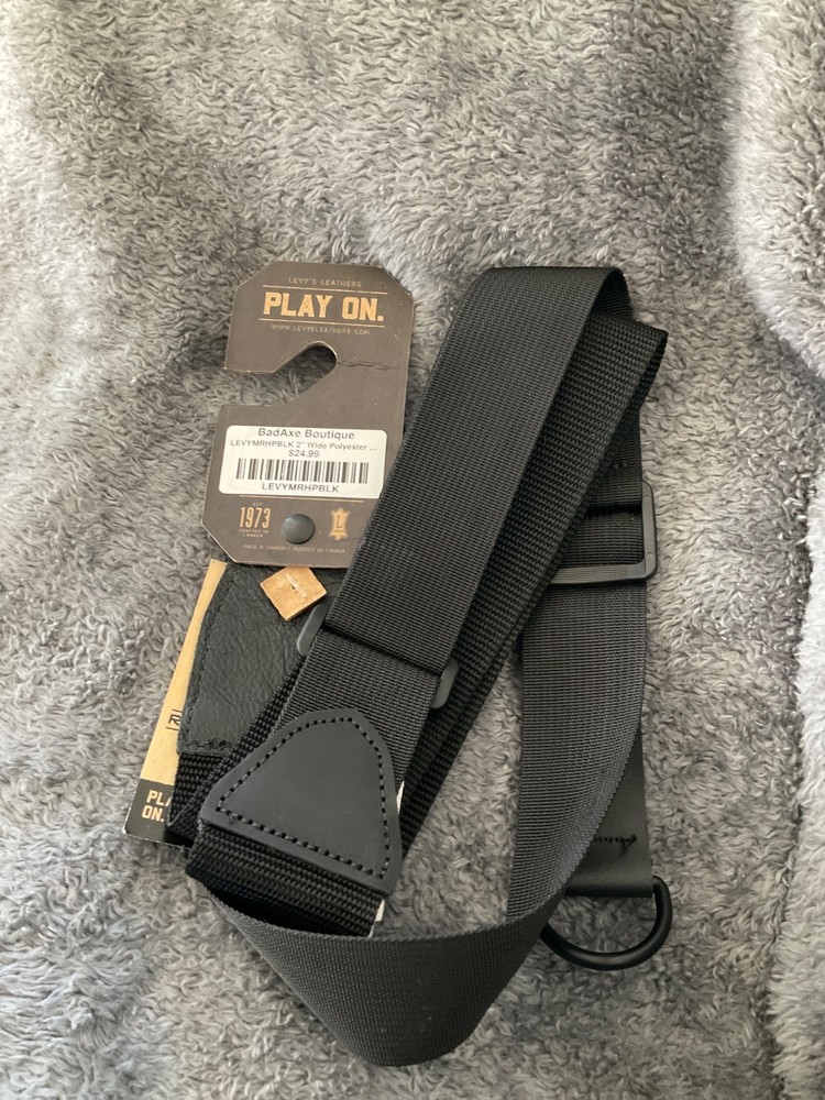 Levy's MRHP-BLK 2" Polyester Right Height Guitar Strap - Black