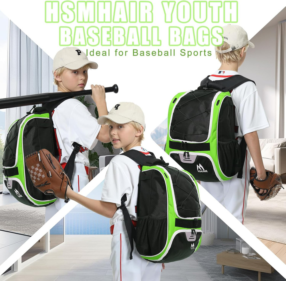 Baseball Bag-Baseball Backpack Holder for Baseball, Large Main Compartment,Softb