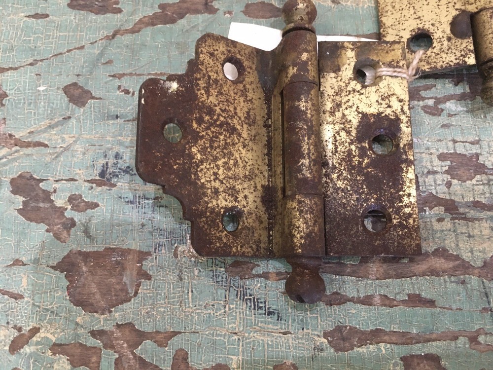 Antique 3 Inch Brass Plated Hinges