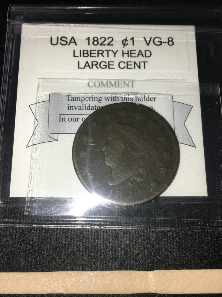 1822  USA, Liberty Head, Large One Cent.