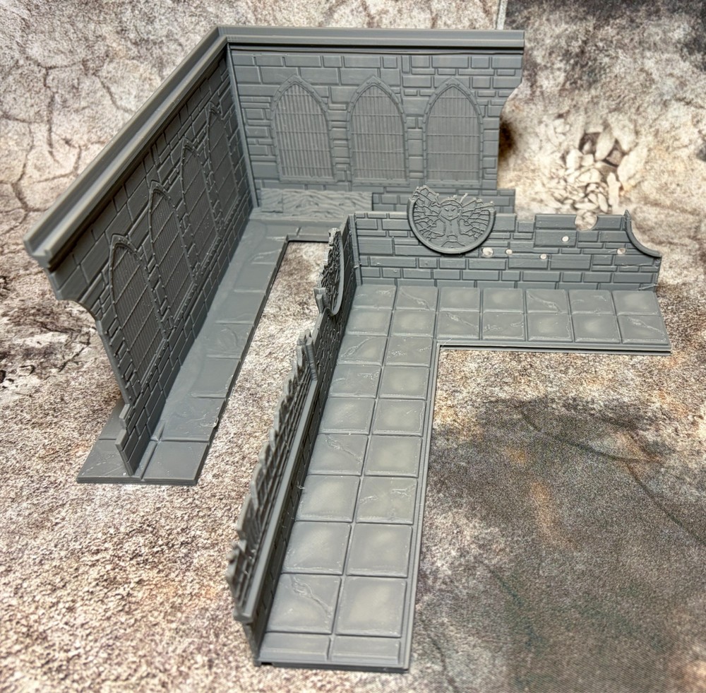 Plastic UKTC 40k Terrain Medium L Ruin (1 Piece) Easy stack system - Tournament