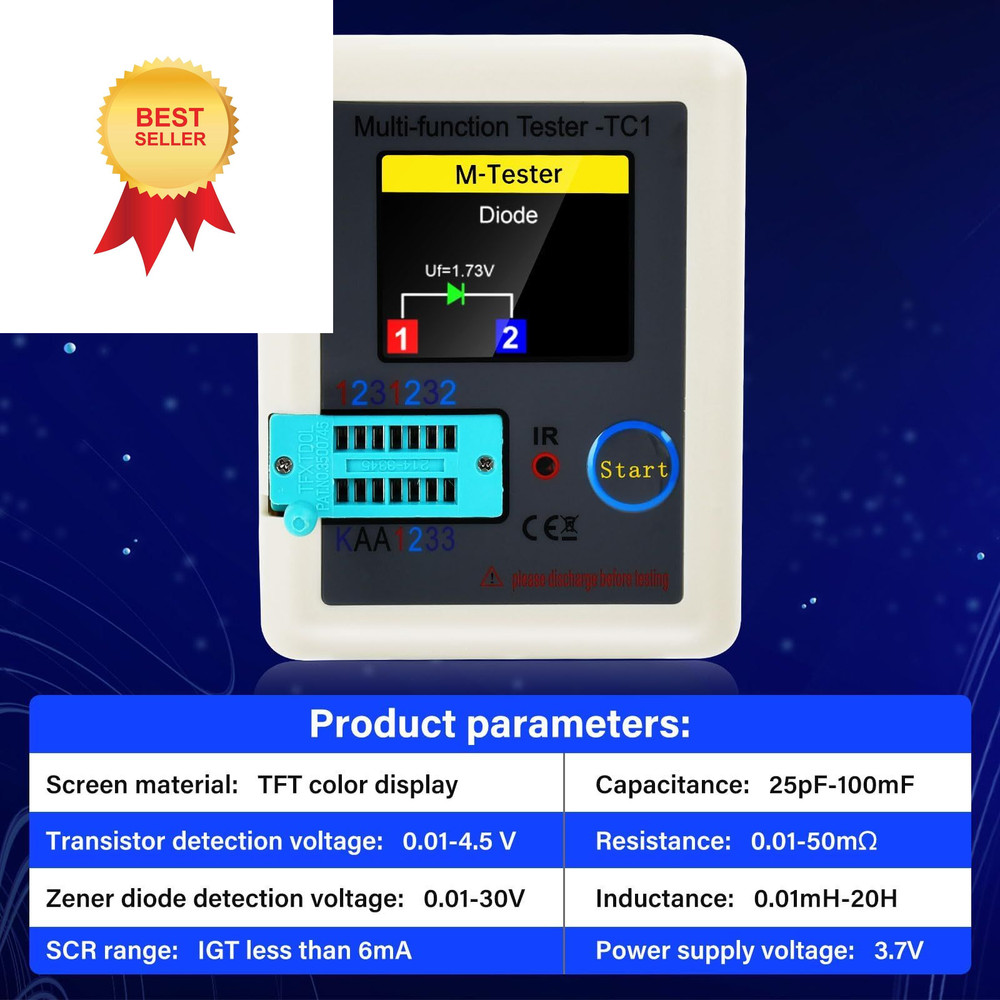 Transistor Tester FORIOT LCR Meter LCR-TC1 Multi-Function Compact