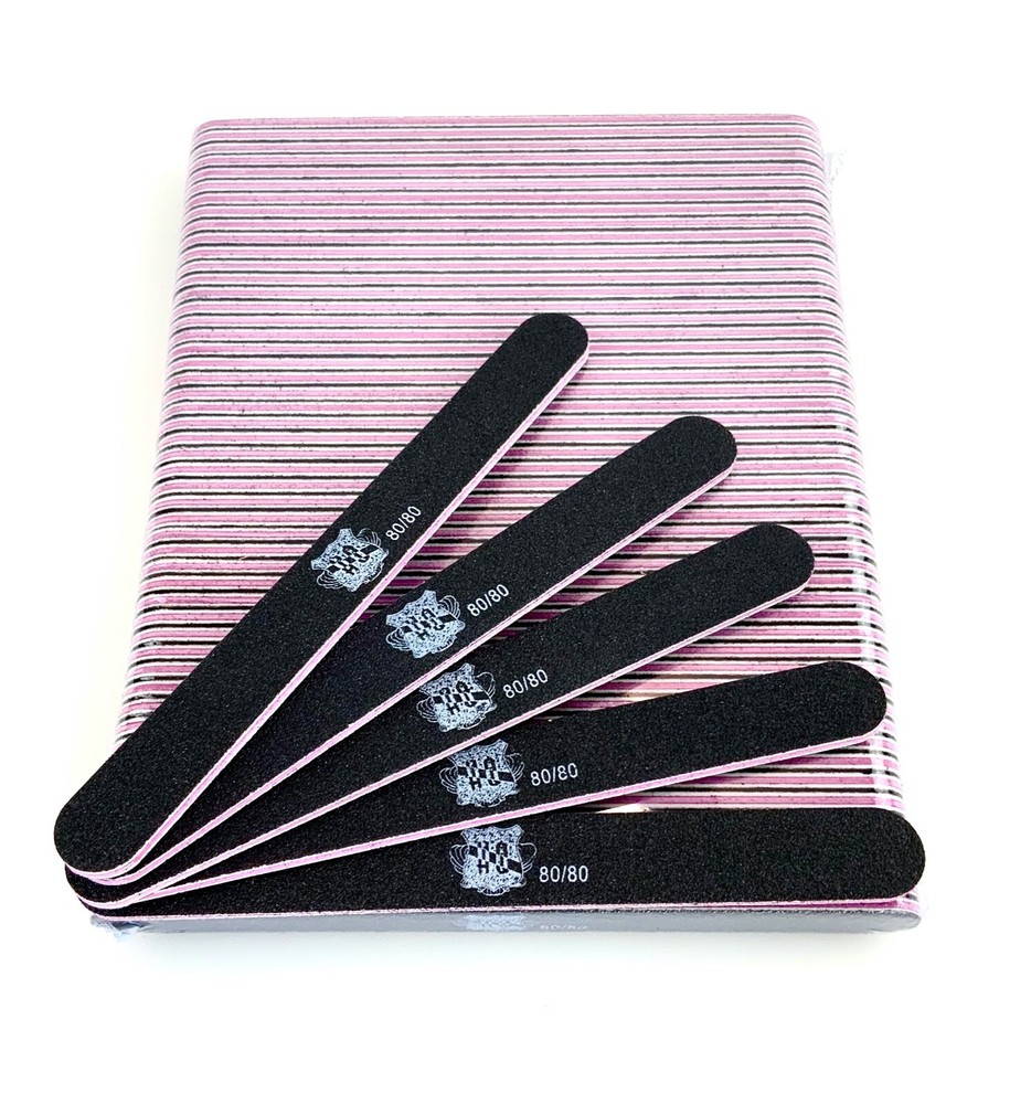 50 Pcs Nail File Round 80/80 Grit
