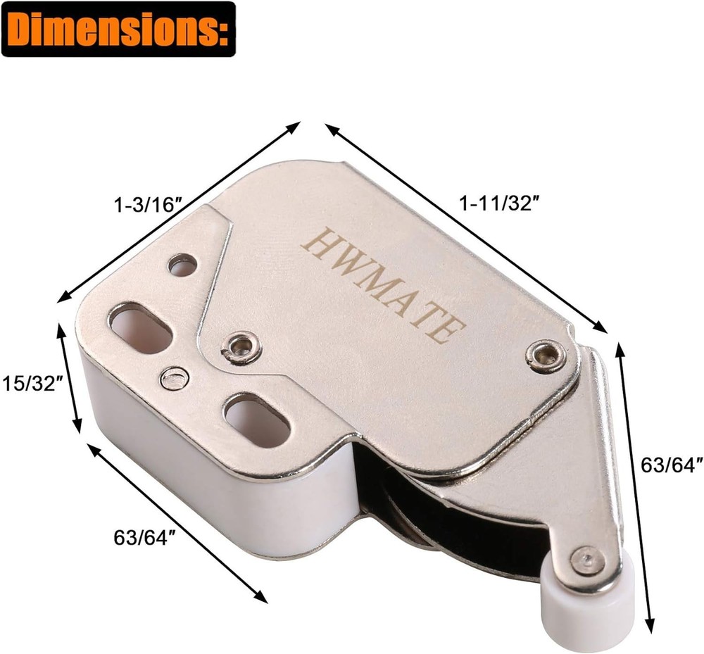 Push to Open Touch Release Lock Spring Loaded Mini Latch for Kitchen Cabinet ...