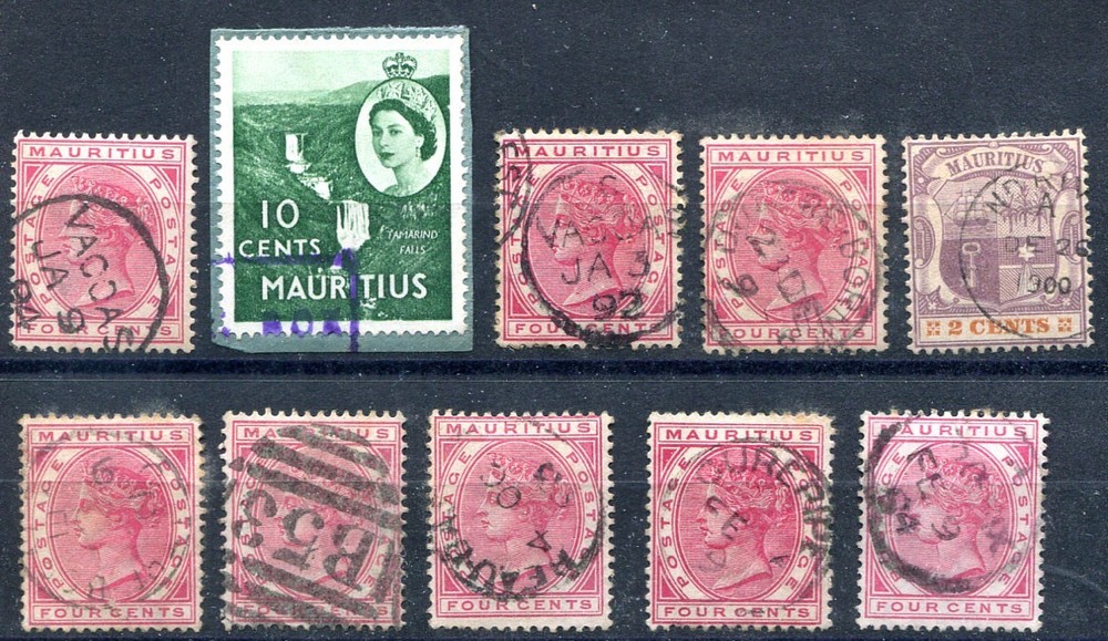 MAURITIUS (27198): QV Selection postmarks/cancels