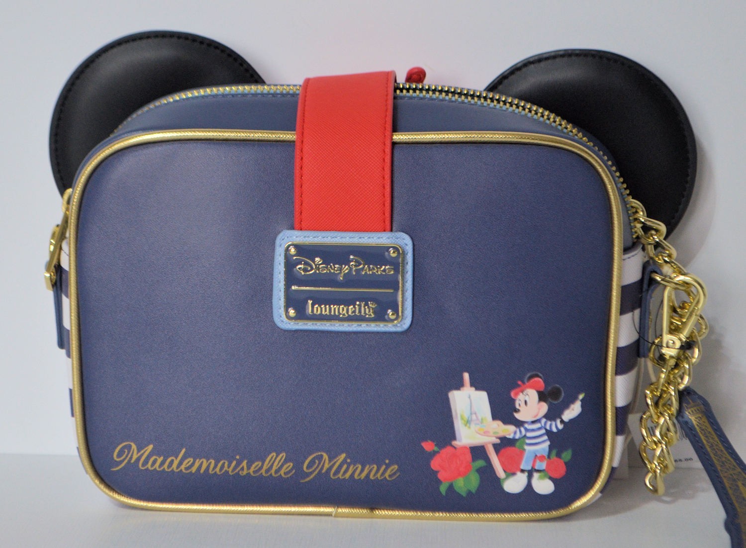 Disney Parks Epcot France Mademoiselle Minnie Mouse Loungefly Wristlet Crossbody