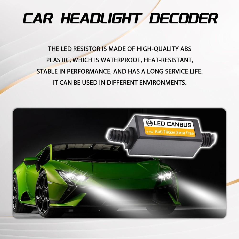 Hirificing 2PCS Car LED Headlight Decoder, 9007 Blinker Resistor 9007, Black