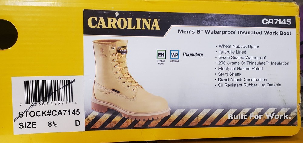 Carolina Work Boot Men's 8.5 D