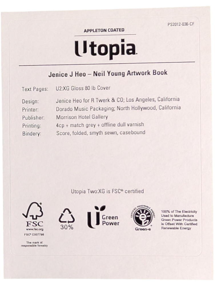 Jenice J Heo Neil Young Utopia Artwork Book 2013 Limited to 350 HC Morrison