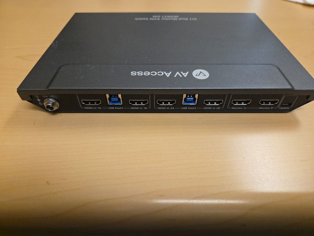 AV Access KVM Switch 2 Monitors 2 Computers, 4 USB, EDID, Fast Hotkey Switch,...