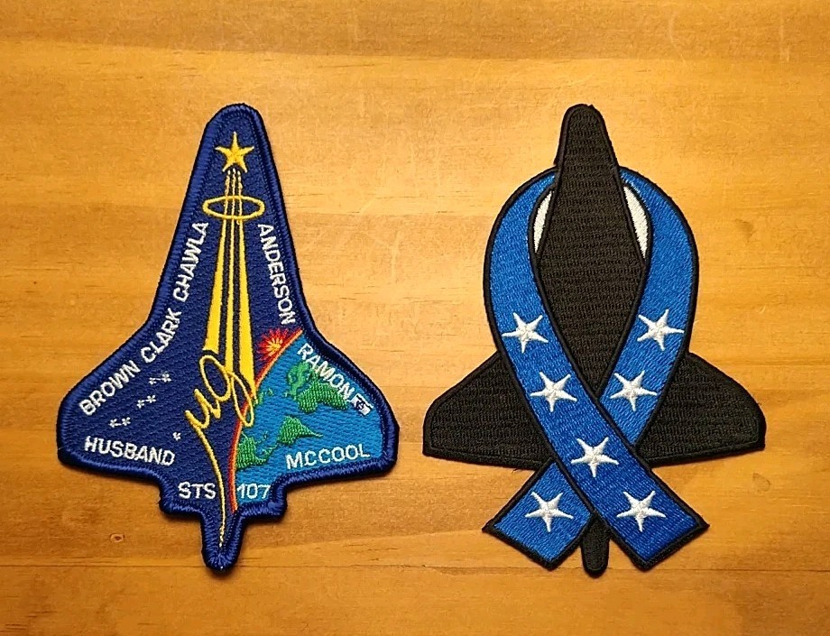 NASA Shuttle Columbia Patch STS 107 & Commemorative Patch, lot 2 Collectables