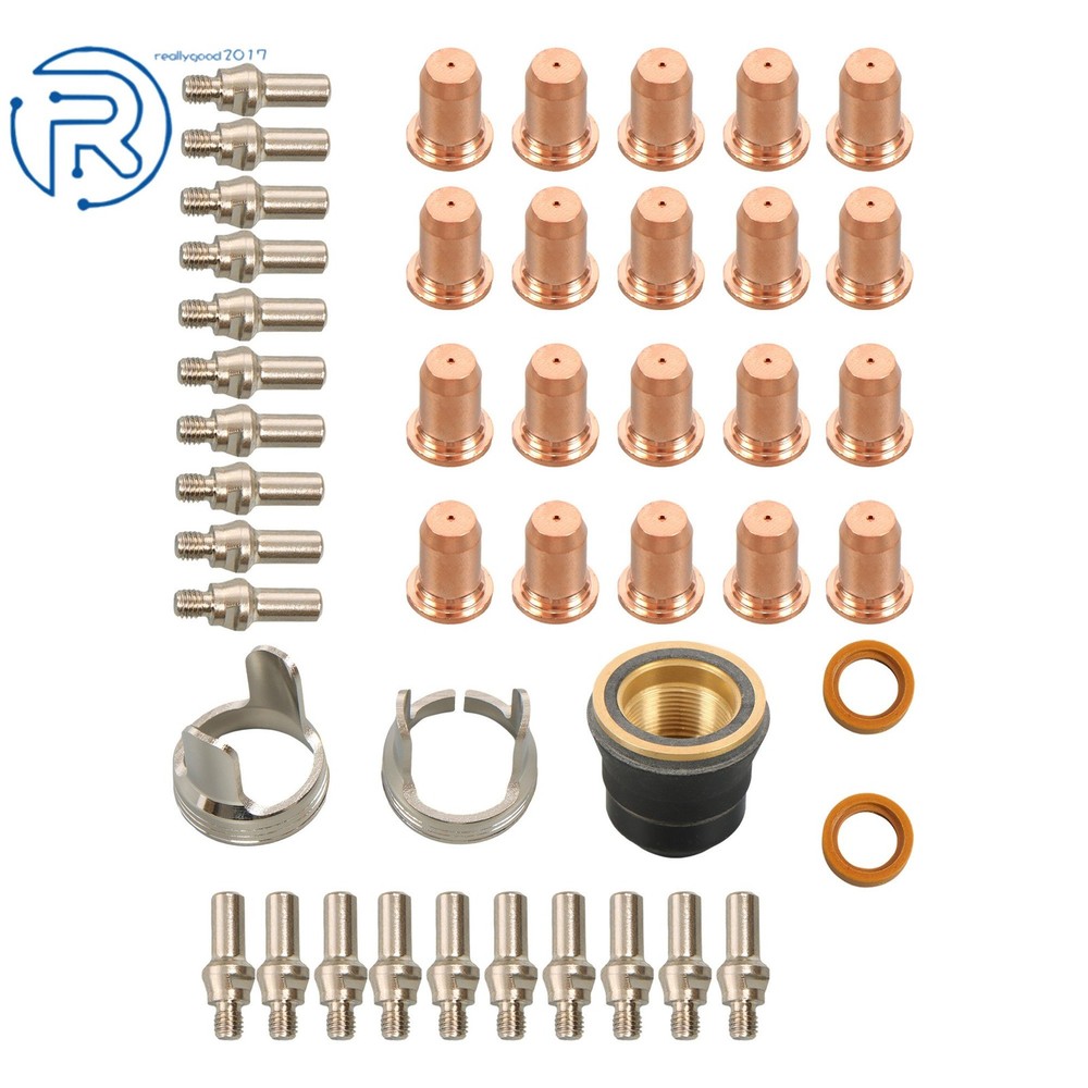 For CUT65DS IPT-60 IPT-40 Plasma Cutting Torch Tips Electrode Shield Cap 45 Pack