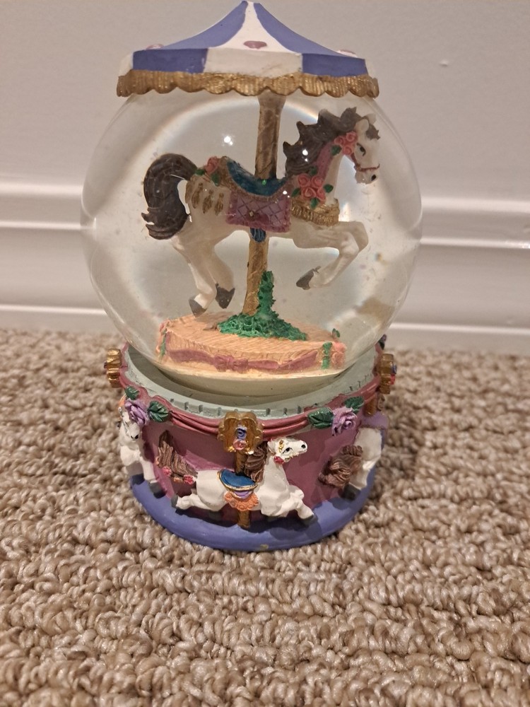 Carousel Horse Musical Snow Globe