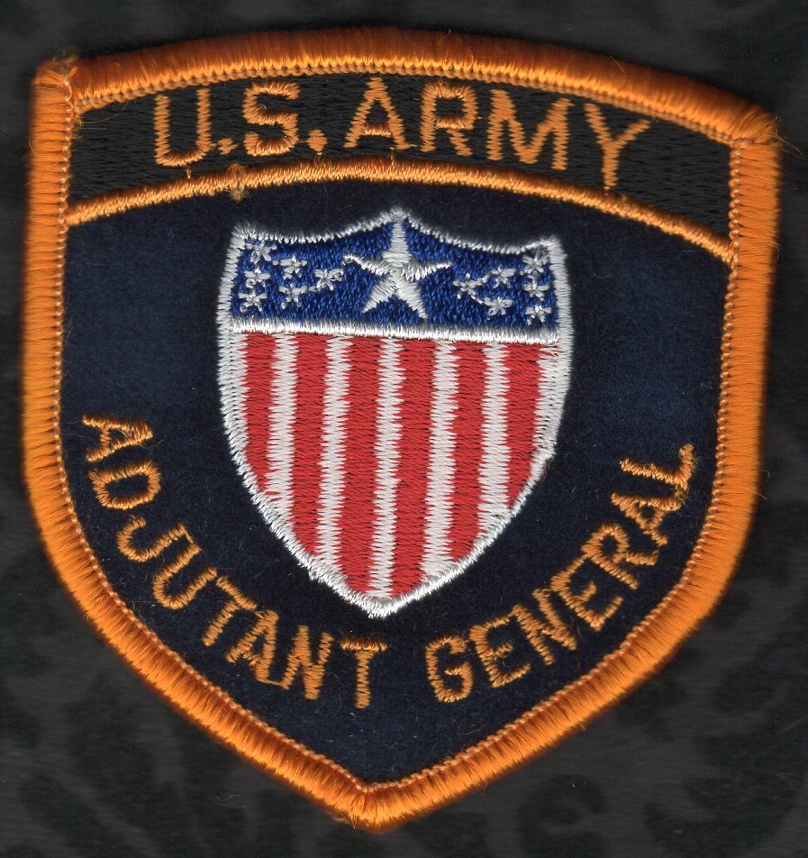 👀😆😜👍  Old U.S. Adjutant General Patch  Blue Felt  2-3/4"