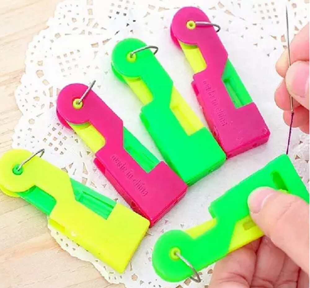 10 Ps Elderly Use Automatic Easy Sewing Needle Device Threader Thread Guide Tool