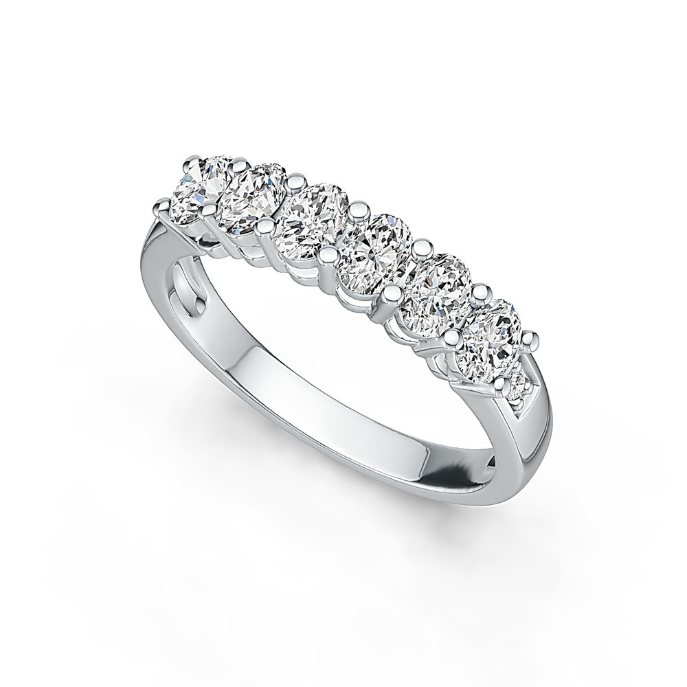 Sterling Silver Semi Mount Ring Setting Oval OV 4X3mm 6-Stone Ring
