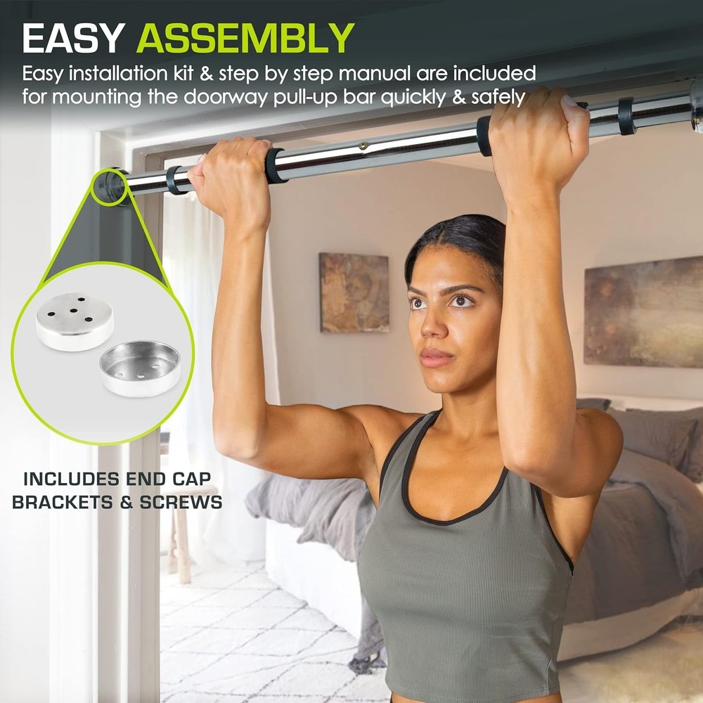 Versatile Pull Up/Chin Up Bar - Adjustable 24-39 Inch for Multi-Use Exercises