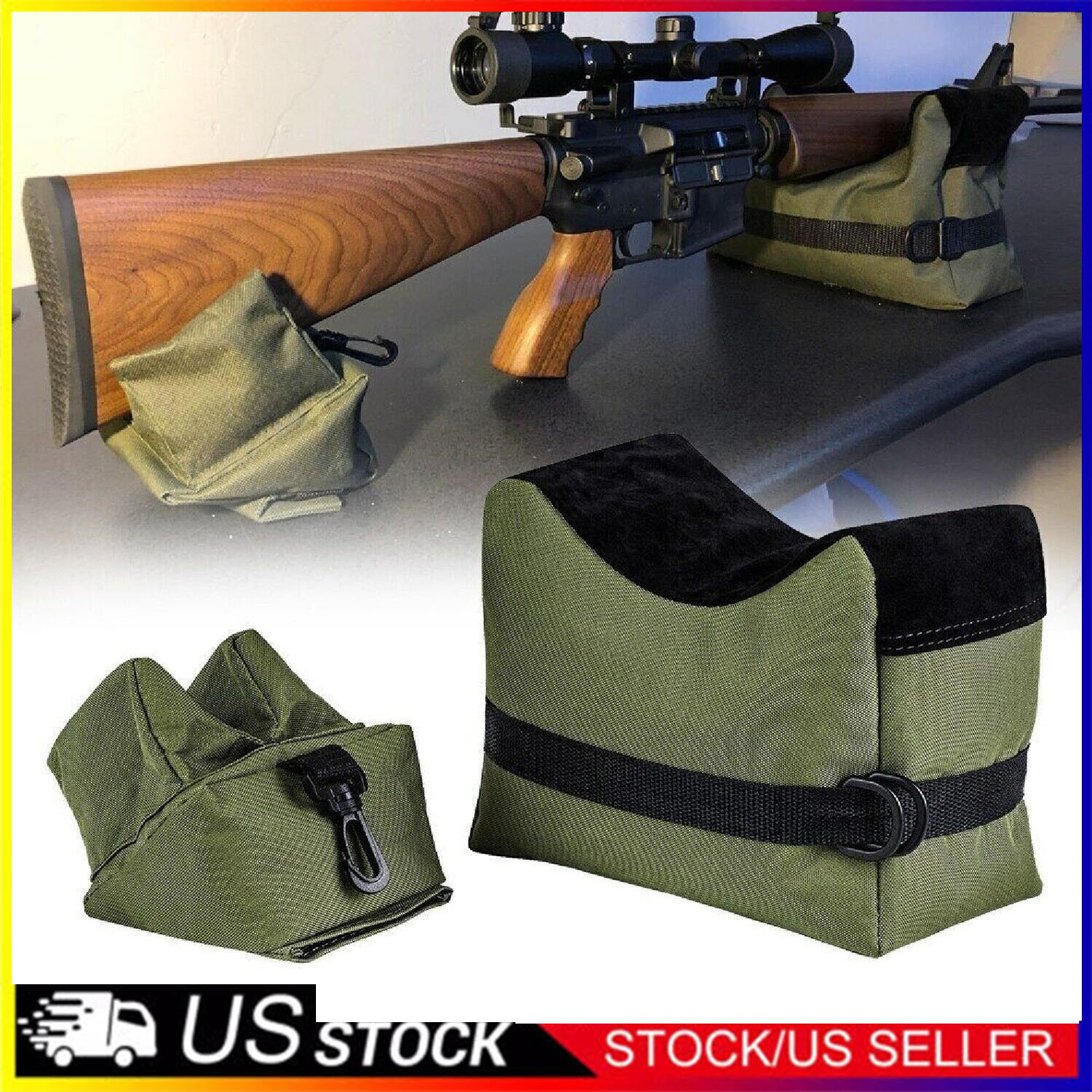 Shooting Range Sand Bag Tactical Rifle Gun Target Hunting Rear Sandbag Bench Set
