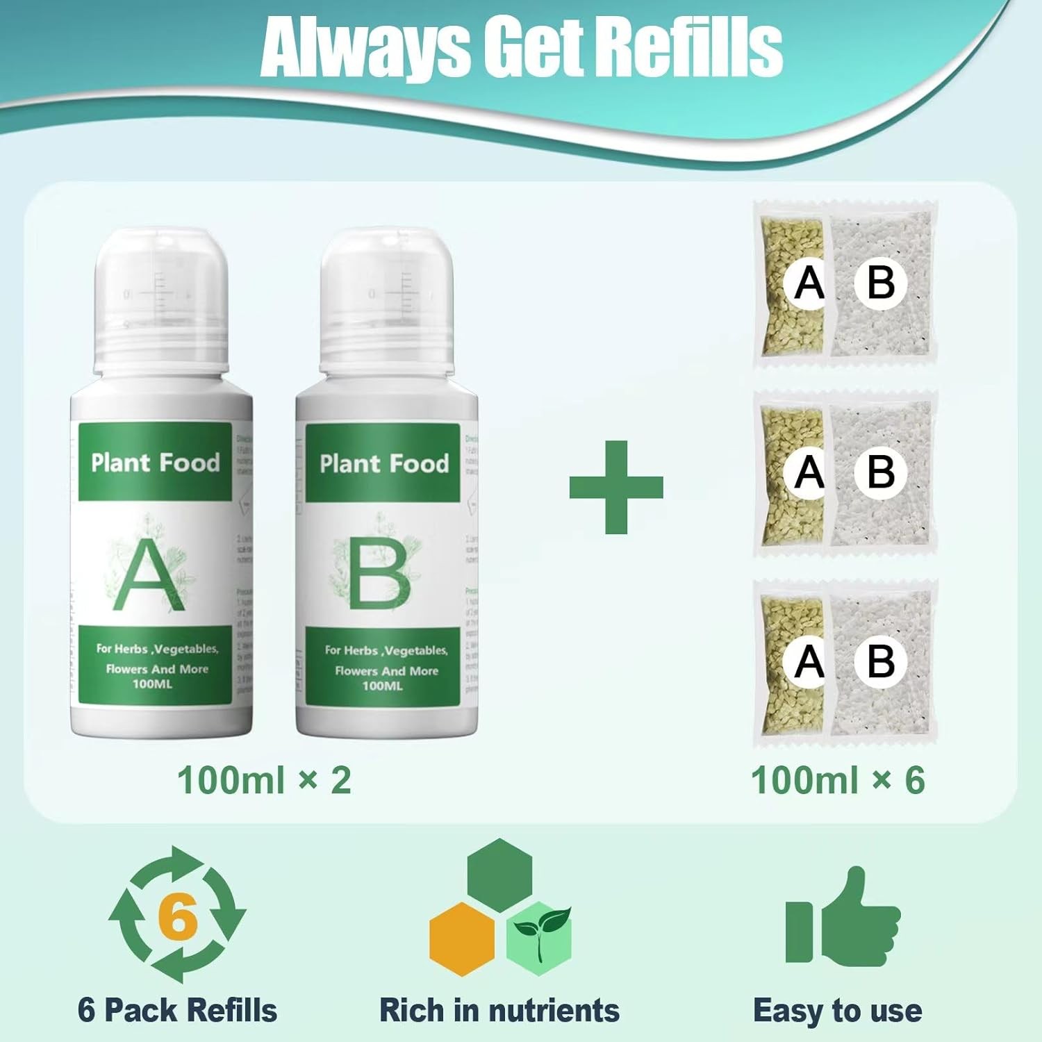 A&B Hydroponic Plant Food 8-Pack Nutrients for Indoor Garden Systems