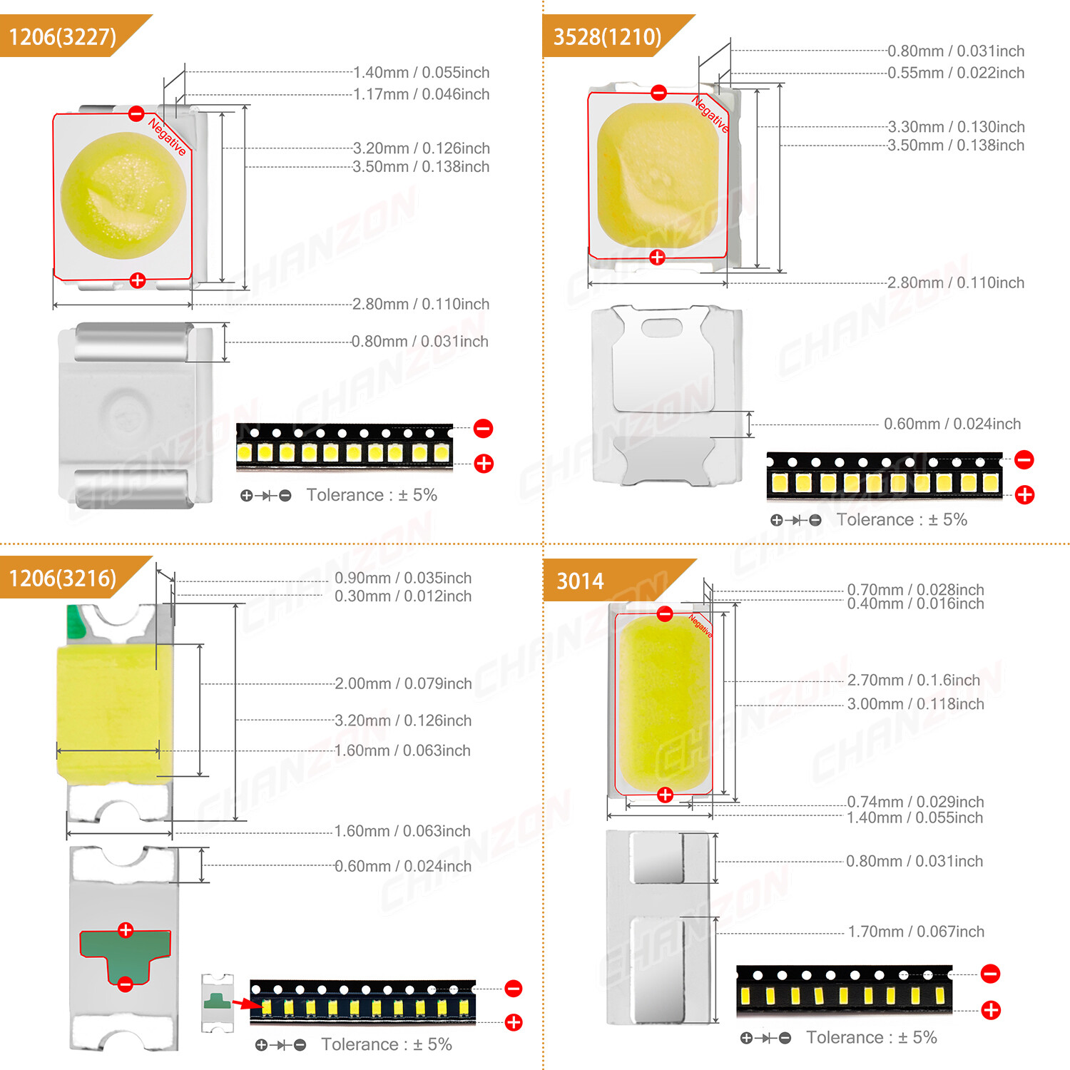 100PCS 0402 0603 0805 1206 3535 3528 5730 SMD LED Diode White Red Green RGB UV