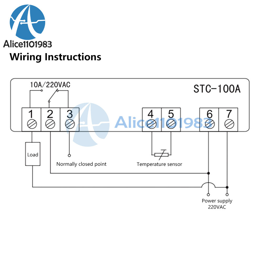 STC-100A Digital Thermostat Smart Temperature Controller AC220V NTC Sensor