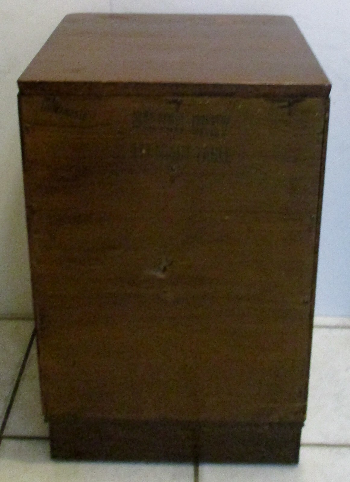 Mid-Century Modern Walnut Three-Drawer Nightstand in Style of Robsjohn-Gibbings