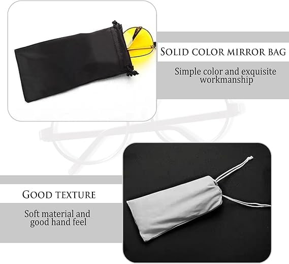 12 Pieces Microfiber Case Pouch Bag,Sunglasses Pouch with Drawstring