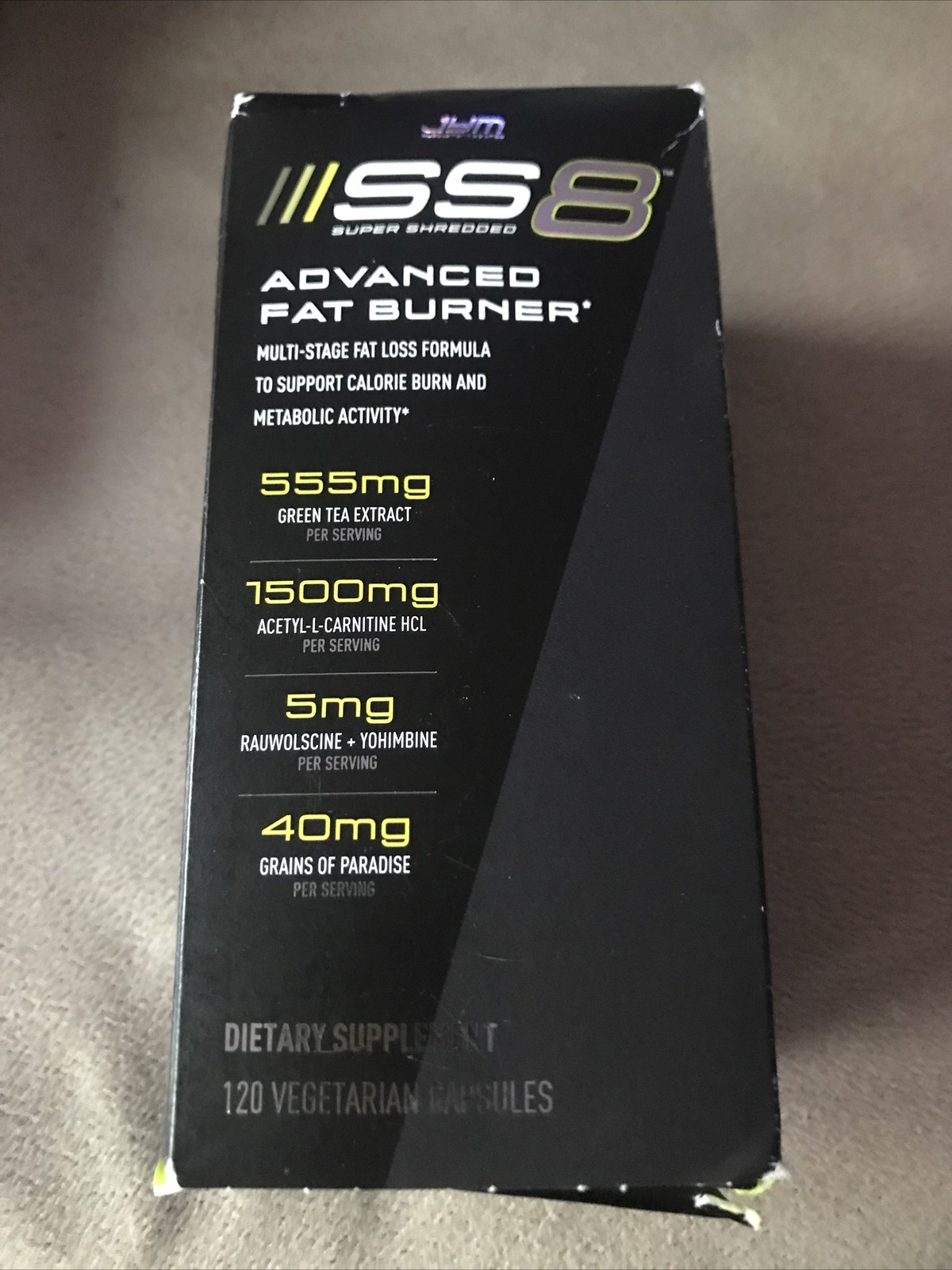 JYM SS8 Super Shredded 8 Advanced Fat Burner - 120 Capsules Exp 10/2026
