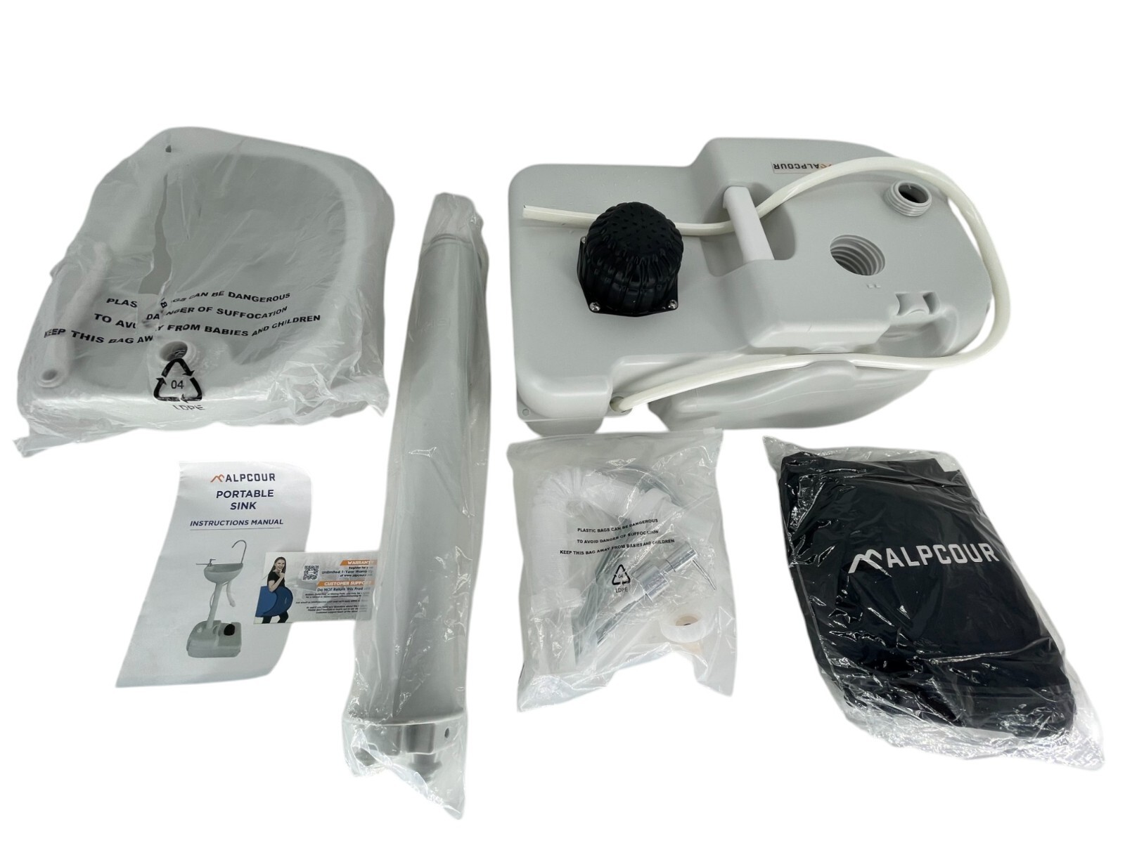 Alpcour Portable Camping Sink Travel Hygiene Station Basin 5 Gallon Water Capaci