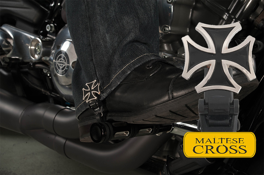 4" Maltese Cross Biker Boot Stirrups