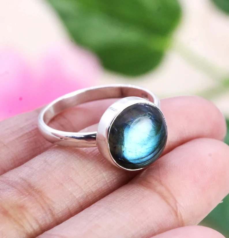 Solid 925 Silver Ring, Labradorite Ring, Gemstone Ring, Womens Dailywea All Size