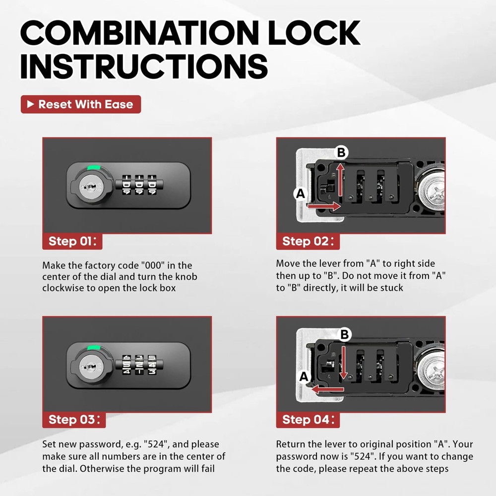 YIYITOOLS Fireproof Lock Box with Key and Combination Lock, Fire Safe Documen...