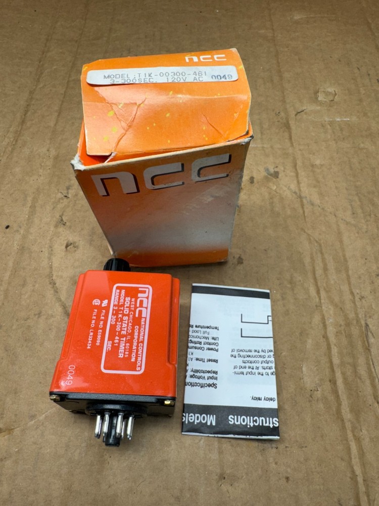 NEW IN BOX NCC SOLID STATE TIMER T1K-300-461 RANGE 3-300 SEC.