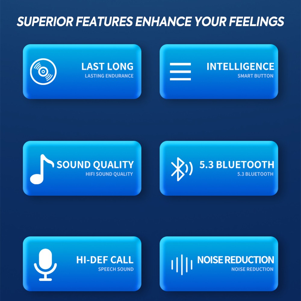 Mpow Bluetooth 5.3 Headset TWS Wireless Earphone Ear Hook For All Phone Android