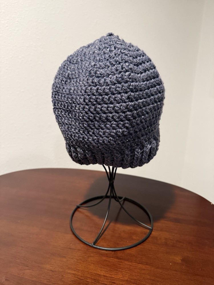 Blue, Hand Crocheted Beanie