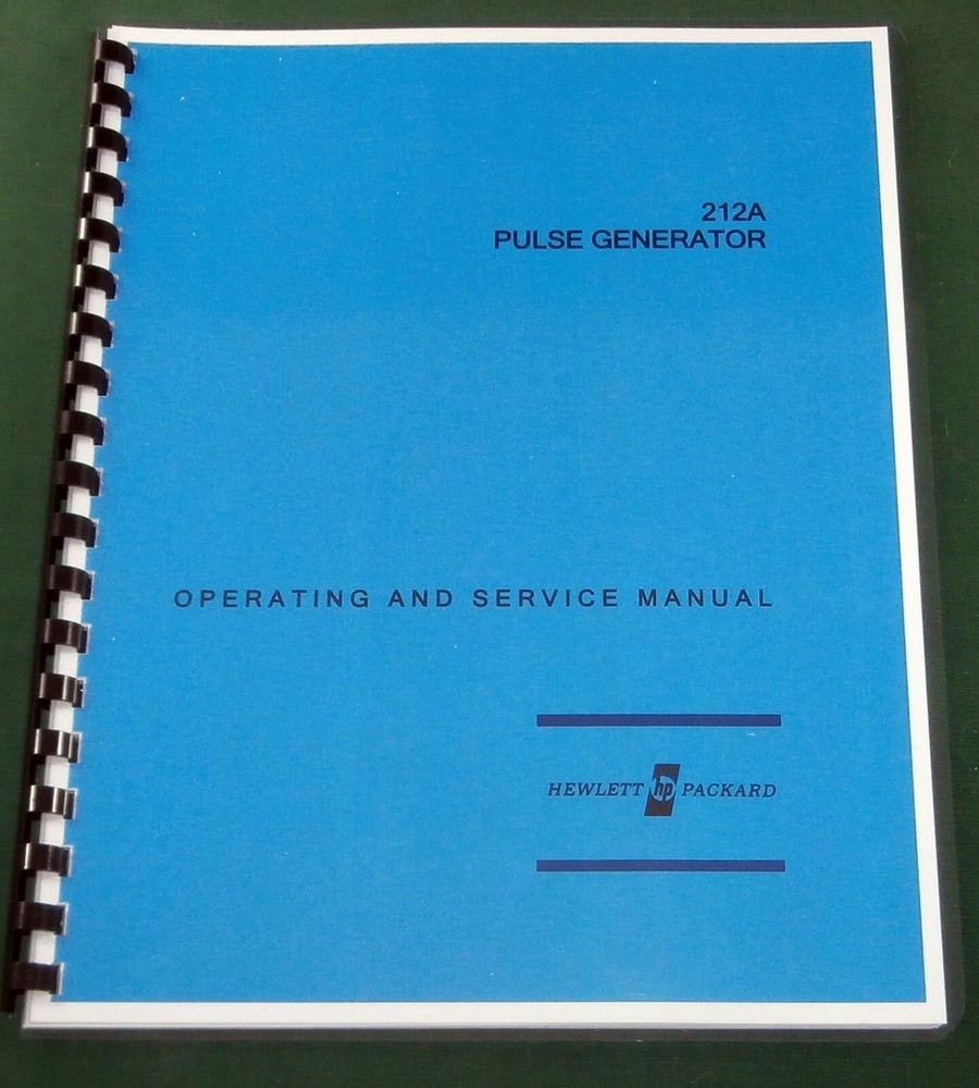 HP 212A Operating & Service Manual: w/11"X17" Foldouts & Protective Covers